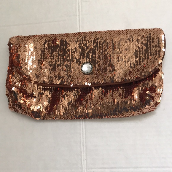 VINTAGE NORELL ELIXIR BRONZE SEQUIN LINED CLUTCH-Never Used - Picture 8 of 8
